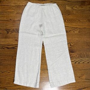 Chico's Pull on Beige Wide Leg Pants 100% Linen Pants size 0 no flaws
